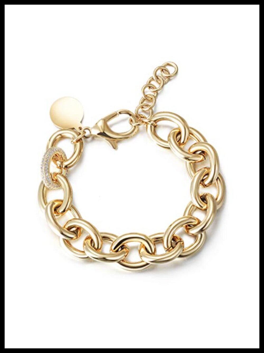 14K Gold Plated Link Chain Bracelet for Women Dainty Stackable